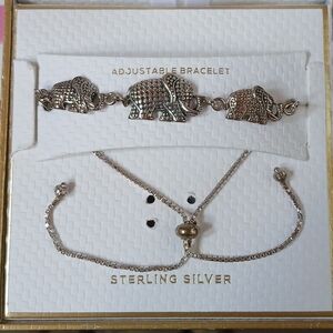 Annika Witt Sterling Silver Adjustable Elephant Bracelet in Box NEW